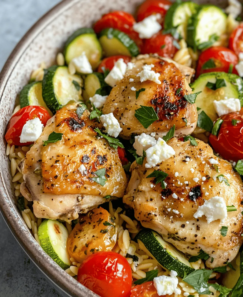 Imagine a dish that encapsulates the vibrant flavors of the Mediterranean, all while being simple enough for a weeknight meal. The One-Pot Healthy Mediterranean Chicken with Orzo does just that. This dish is not only a feast for the senses, but it also embodies convenience, as everything cooks together in one pot. This means less cleanup and more time to enjoy your meal with family and friends. The combination of succulent chicken, hearty orzo, and a medley of colorful vegetables makes it a satisfying option that appeals to both the taste buds and the eyes.