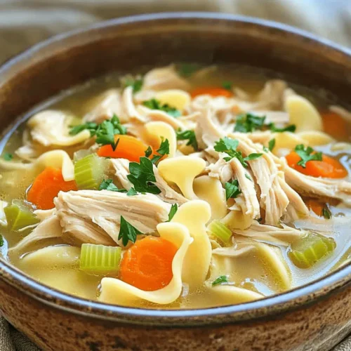 In the realm of comfort food, few dishes can rival the warmth and satisfaction provided by a classic chicken noodle soup. This Comforting Slow Cooker Chicken Noodle Soup recipe not only brings together wholesome ingredients but also offers the convenience of a slow-cooked meal. Imagine coming home after a long day to the inviting aroma of chicken simmering gently in a flavorful broth, the steam rising as you prepare to enjoy a bowl of this nourishing dish. With its rich flavors and hearty texture, this soup is perfect for family dinners, a cozy night in, or when you need a bit of solace on a chilly day.