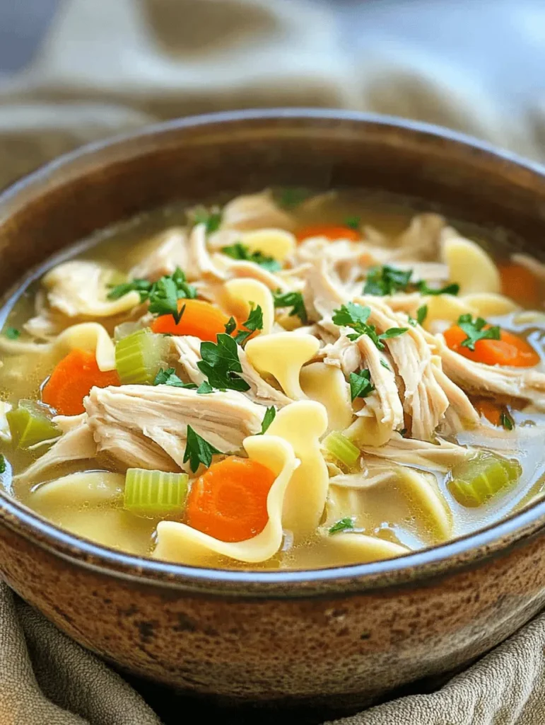 In the realm of comfort food, few dishes can rival the warmth and satisfaction provided by a classic chicken noodle soup. This Comforting Slow Cooker Chicken Noodle Soup recipe not only brings together wholesome ingredients but also offers the convenience of a slow-cooked meal. Imagine coming home after a long day to the inviting aroma of chicken simmering gently in a flavorful broth, the steam rising as you prepare to enjoy a bowl of this nourishing dish. With its rich flavors and hearty texture, this soup is perfect for family dinners, a cozy night in, or when you need a bit of solace on a chilly day.