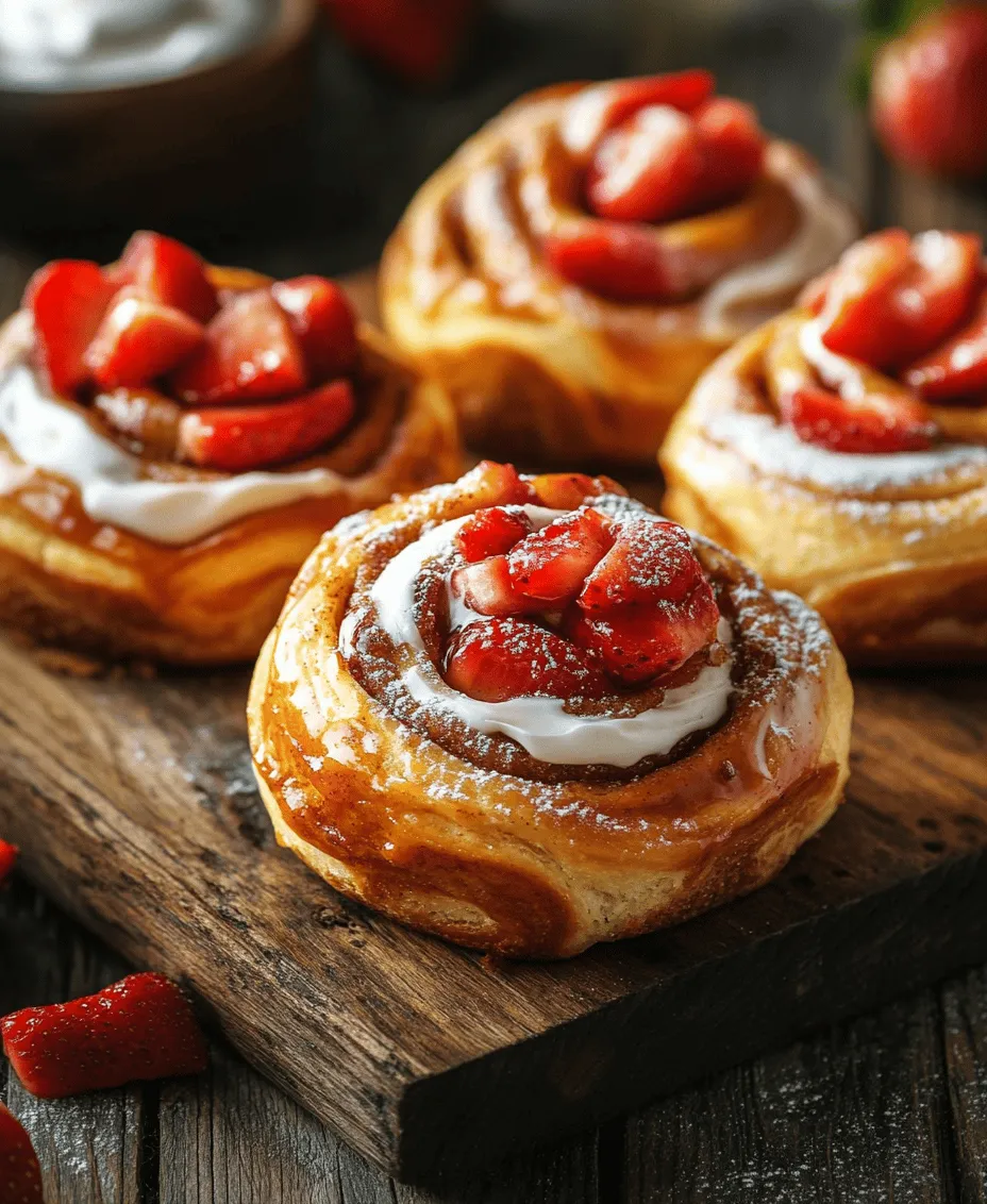 If you’re looking to elevate your breakfast game or make a show-stopping dessert, the Sweet Delight: Strawberry Cinnamon Rolls recipe is the perfect answer. This delightful twist on the classic cinnamon roll fuses the warm, comforting flavors of cinnamon with the fresh, vibrant sweetness of strawberries. The result? A treat that's not only visually appealing but also bursting with flavor. Whether you serve them at a leisurely brunch or indulge in them as a post-dinner dessert, these rolls are sure to impress your family and friends.