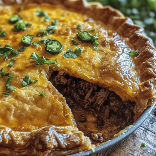 When it comes to comfort food, few dishes can rival the warmth and satisfaction of a well-made pie. The Spicy Jalapeño Cheese Beef Pie with Brisket is a delightful fusion that encapsulates the essence of comfort dining. This hearty dish intricately combines the robust flavors of brisket and ground beef with the irresistible zest of jalapeños, creating a culinary experience that tantalizes the taste buds and warms the soul. Perfect for gatherings, family dinners, or simply a cozy night in, this recipe promises to deliver a mouthwatering and satisfying experience that will leave everyone asking for seconds.