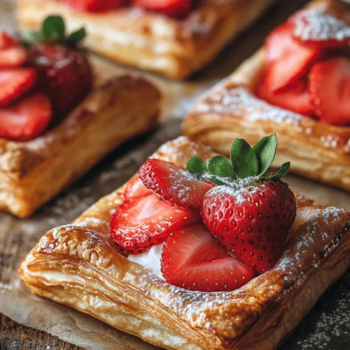 In the realm of vegan baking, finding recipes that are not only simple to prepare but also incredibly delicious can sometimes be a challenge. Fortunately, the Vegan Strawberry Cream Danish is a delightful treat that perfectly combines the flaky texture of puff pastry with the sweet, vibrant flavors of fresh strawberries and rich coconut cream. This pastry is not just a feast for the eyes; it is a wholesome indulgence that can easily become a favorite among vegans and non-vegans alike.