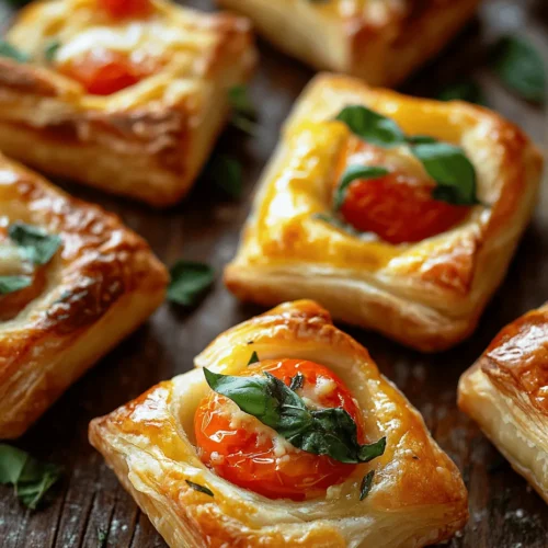 Basil Tomato Puff Pastry Bites are a culinary delight that perfectly epitomizes the trend of bite-sized appetizers. These tantalizing treats have carved their niche at gatherings, parties, and family dinners, captivating guests with their exquisite flavors and appealing presentation. As the world gravitates toward simple yet elegant hors d’oeuvres, these puff pastry bites promise to be the star of your next event.