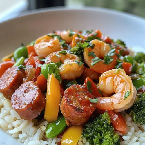 If you're looking for a deliciously savory dish that combines the rich flavors of succulent shrimp, smoky sausage, and vibrant vegetables, look no further than the Easy Honey Garlic Shrimp with Sausage & Veggies. This recipe is not only a feast for the senses, but it also boasts a delightful balance of sweet and savory, thanks to the honey and soy sauce that create a glaze that clings to each ingredient beautifully. Imagine juicy shrimp, perfectly cooked sausage, and a medley of colorful vegetables all coming together in one pan for a quick weeknight meal that the entire family will love.