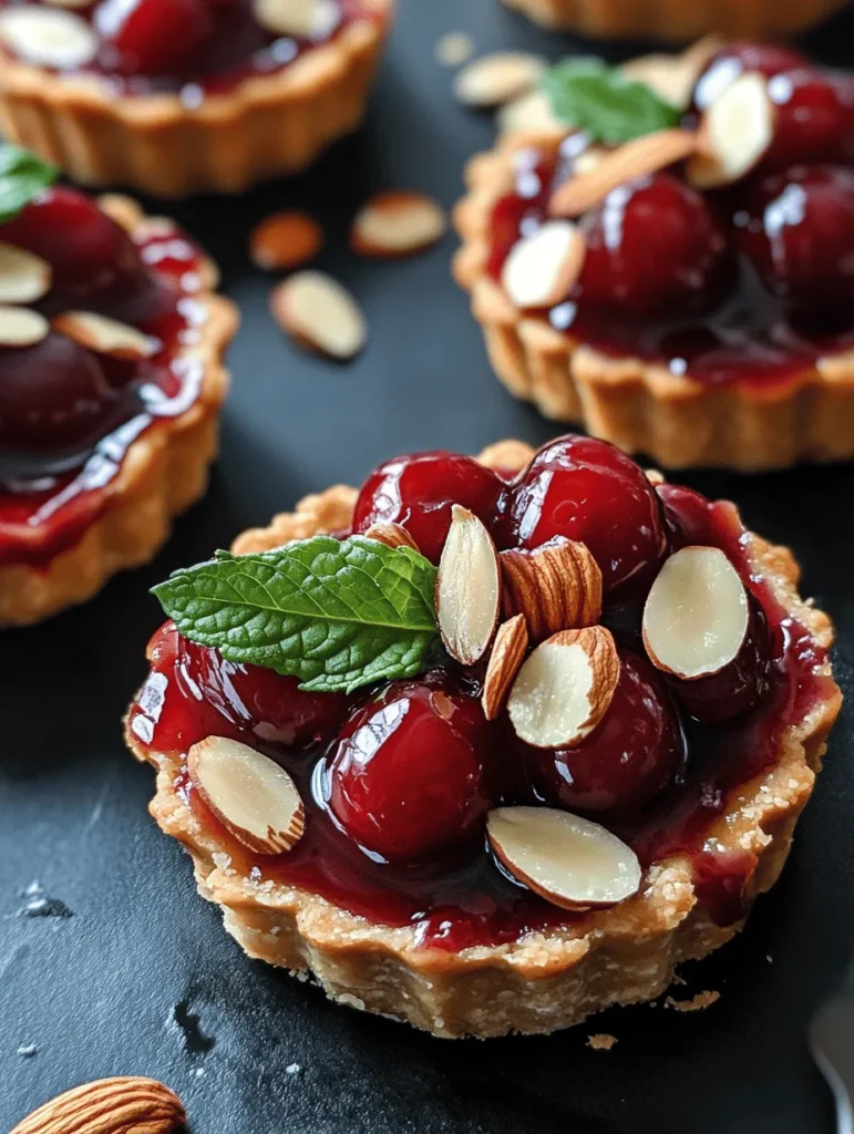 Welcome to the delightful world of Cherry Almond Tarts, a dessert that encapsulates the essence of sweetness and nutty richness in every bite. These tarts are not just visually appealing with their glossy cherry topping and golden crust; they also offer a flavor experience that is both comforting and sophisticated. The combination of juicy cherries with a hint of almond creates a perfect harmony, making Cherry Almond Tarts an ideal treat for any occasion, whether it’s a casual family gathering, a festive celebration, or an elegant dinner party.