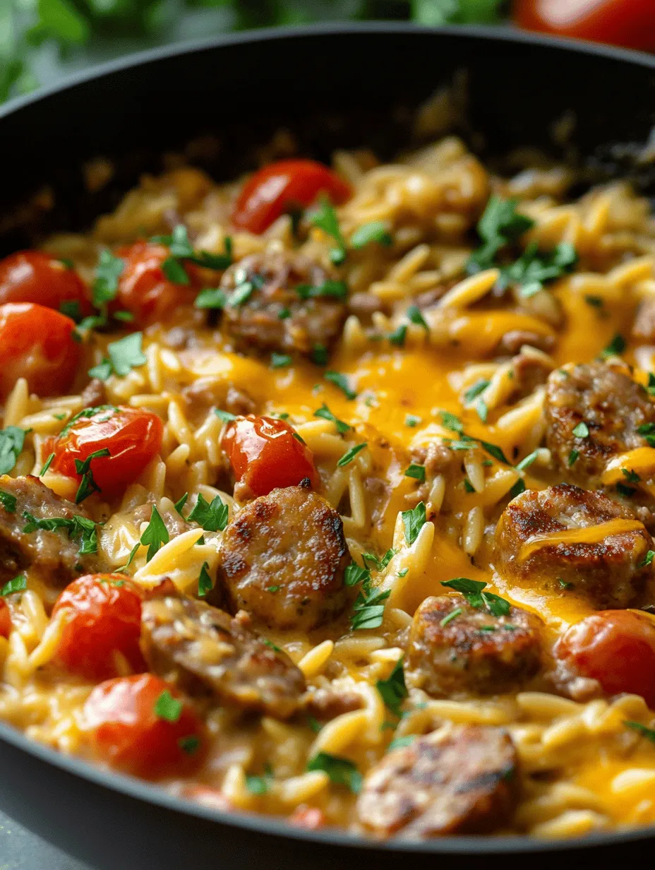 If you’re searching for a dish that perfectly balances bold flavors with creamy comfort, look no further than the Creamy Cajun Sausage Orzo Skillet. This delightful one-pan meal brings together the vibrant essence of Cajun cuisine and the indulgent richness of a creamy pasta dish, making it the ideal choice for busy weeknights or cozy family dinners. With its minimal cleanup and quick preparation time, this recipe offers a perfect solution for those evenings when you crave something satisfying yet uncomplicated.