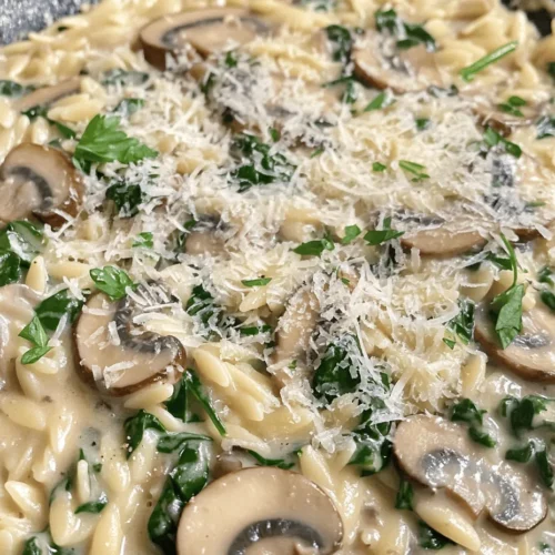 Welcome to the delightful world of Creamy Mushroom Spinach Orzo, a dish that perfectly embodies comfort and nutrition. This recipe combines the rich flavors of sautéed mushrooms and fresh spinach with the creamy goodness of a luscious sauce, all enveloped in tender orzo pasta. Whether you’re looking for a quick weeknight dinner or a sophisticated dish to impress guests, this creamy orzo is sure to satisfy.