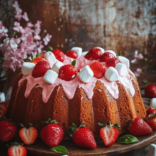 Bundt cakes have become a beloved staple in the world of baking, known for their stunning presentation and moist texture. Their distinctive ring shape offers not only an appealing aesthetic but also a versatile canvas for a variety of flavors and fillings. One such delightful creation is the Strawberry Bundt Cake with Marshmallow Cream Filling—a dessert that perfectly marries the sweetness of ripe strawberries with the light and fluffy texture of marshmallow cream.