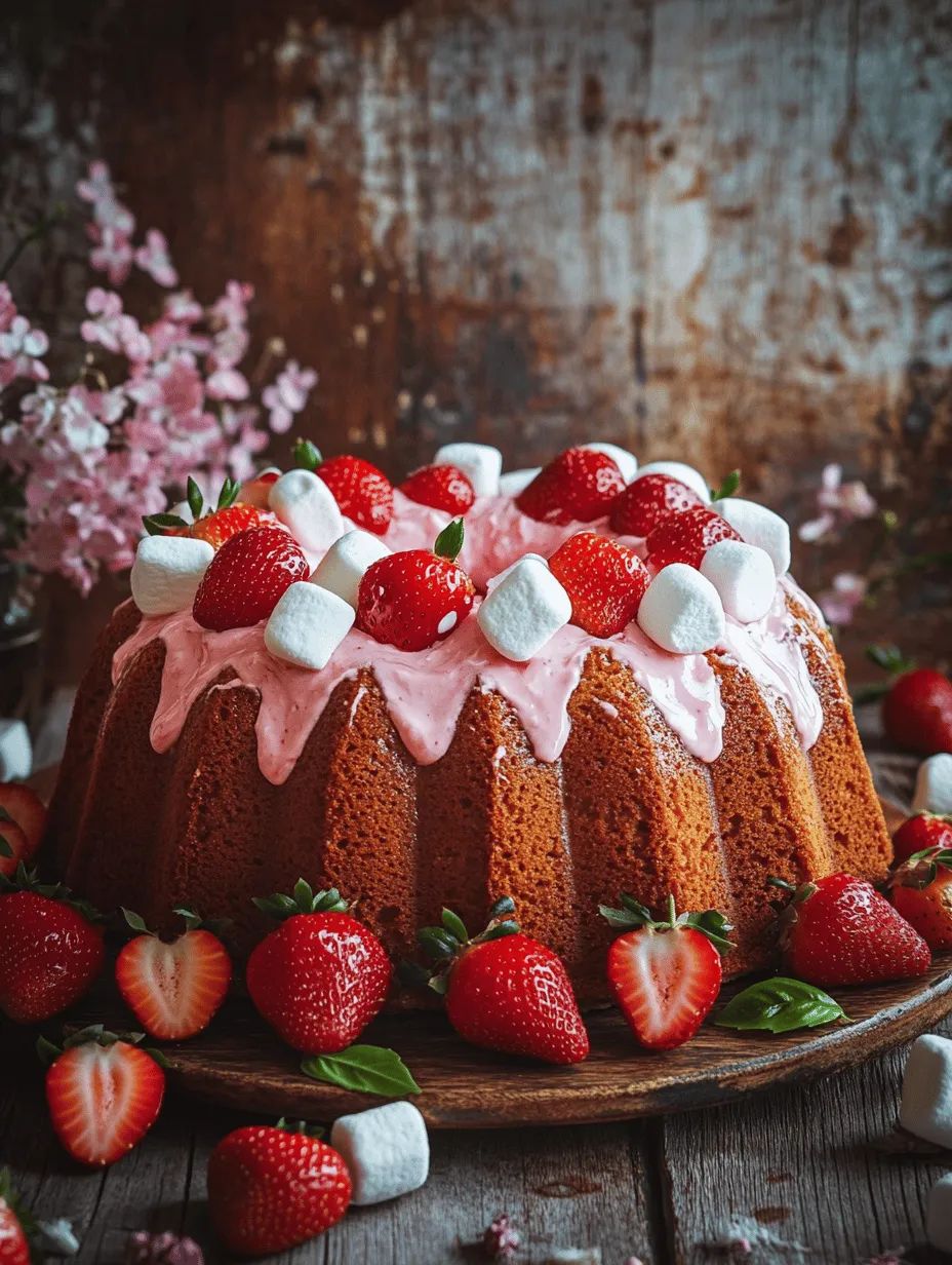 Bundt cakes have become a beloved staple in the world of baking, known for their stunning presentation and moist texture. Their distinctive ring shape offers not only an appealing aesthetic but also a versatile canvas for a variety of flavors and fillings. One such delightful creation is the Strawberry Bundt Cake with Marshmallow Cream Filling—a dessert that perfectly marries the sweetness of ripe strawberries with the light and fluffy texture of marshmallow cream.