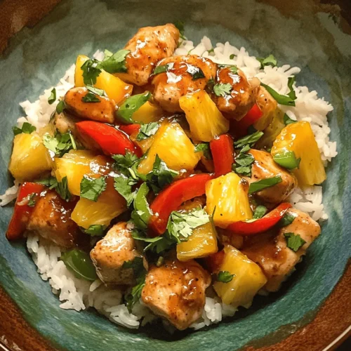 Discover the delightful fusion of flavors in our Sweet and Savory Pineapple Chicken recipe. This dish perfectly balances the sweetness of pineapple with the savory goodness of chicken, complemented by vibrant vegetables and fragrant jasmine rice. Not only is it a feast for the senses, but it's also a quick and easy meal that can be prepared in just 40 minutes. Whether you're looking for a weeknight dinner or a dish to impress your guests, this recipe is sure to satisfy.