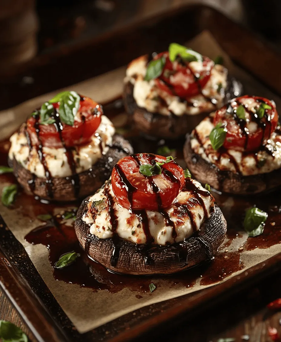 Caprese Stuffed Portobello Mushrooms are a culinary delight that beautifully combines the earthy flavors of portobello mushrooms with the fresh, vibrant ingredients typical of a classic Caprese salad. This dish not only tantalizes the taste buds but also serves as a feast for the eyes, boasting a delightful presentation that can elevate any dining experience. Whether you're seeking a healthy appetizer to impress your guests or a satisfying main course for a weeknight dinner, these stuffed mushrooms are versatile enough to fit any occasion.