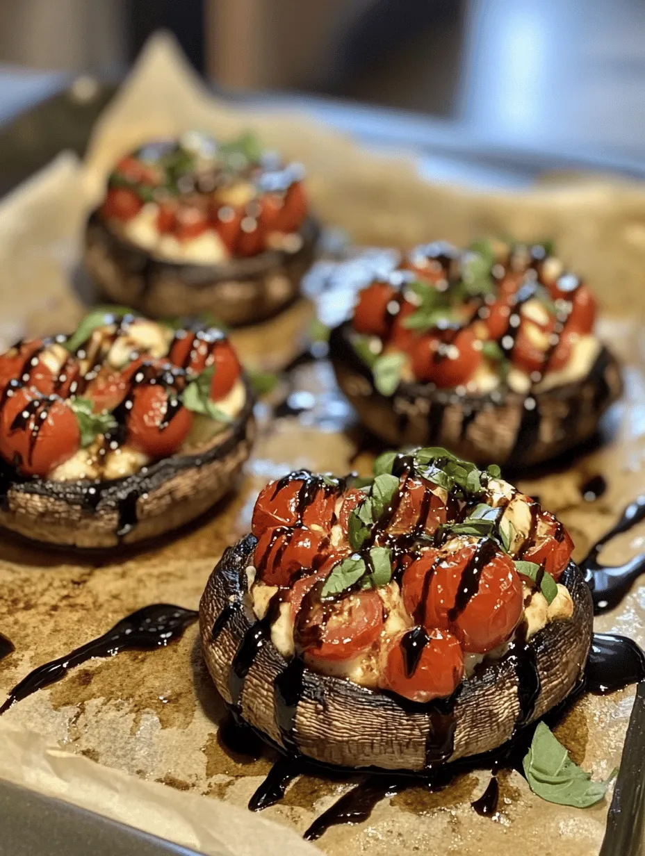 Caprese Stuffed Portobello Mushrooms are a culinary delight that beautifully combines the earthy flavors of portobello mushrooms with the fresh, vibrant ingredients typical of a classic Caprese salad. This dish not only tantalizes the taste buds but also serves as a feast for the eyes, boasting a delightful presentation that can elevate any dining experience. Whether you're seeking a healthy appetizer to impress your guests or a satisfying main course for a weeknight dinner, these stuffed mushrooms are versatile enough to fit any occasion.