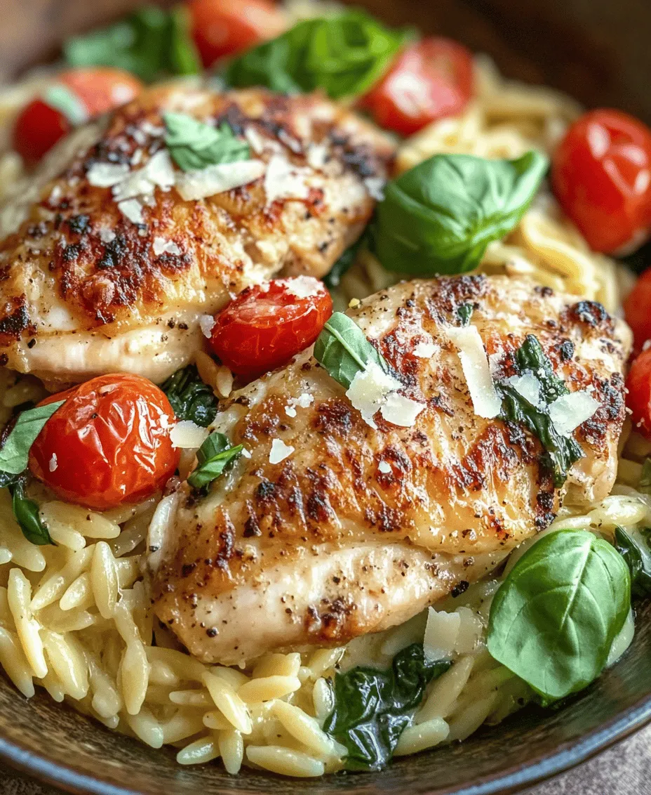 If you're looking for a dish that beautifully marries romance and comfort, look no further than <strong>Marry Me Chicken Orzo</strong>. This delightful one-pot meal combines tender chicken thighs with orzo pasta, creating a hearty and satisfying dish that’s as pleasing to the palate as it is to the eyes. The name “Marry Me Chicken” is not just a whimsical title; it’s a testament to the dish’s delectable flavors and the kind of warmth it brings to the table. Many chefs and home cooks alike swear by its ability to impress anyone who tastes it, making it the perfect centerpiece for date nights or family gatherings.” /></p>
</p>
<p><strong>Techniques for Searing Chicken Perfectly</strong></p>
</p>
<p>Searing chicken is a fundamental cooking technique that enhances flavor and texture, forming a delicious golden crust. To achieve perfectly seared chicken for your Marry Me Chicken Orzo, start by selecting chicken breasts that are uniform in size for even cooking. Allow the chicken to come to room temperature for about 30 minutes before cooking; this helps to ensure even cooking throughout.</p>
</p>
<p>Heat a large skillet over medium-high heat and add a tablespoon of oil—olive oil or avocado oil works well. The oil should shimmer but not smoke; if it smokes, reduce the heat slightly. Pat the chicken breasts dry with paper towels to remove excess moisture, which helps in browning. Season the chicken generously with salt and pepper before placing it in the skillet. Let the chicken cook undisturbed for about 6-7 minutes on one side until a rich golden-brown crust forms. Flip the chicken and cook for an additional 5-6 minutes or until the internal temperature reaches 165°F (75°C). This method locks in juices and flavor, providing a succulent base for your orzo dish.</p>
</p>
<p><strong>Tips for Sautéing Onions and Garlic to Enhance Flavor</strong></p>
</p>
<p>Onions and garlic form the aromatic backbone of many recipes, including Marry Me Chicken Orzo. To sauté onions perfectly, begin by slicing them thinly to ensure they cook evenly. After removing the seared chicken from the skillet, reduce the heat to medium and add the onions to the residual oil. Cook the onions for about 5-7 minutes, stirring frequently, until they are soft and translucent.</p>
</p>
<p>Next, add minced garlic—about 3-4 cloves depending on your preference—to the onions. Garlic cooks quickly, so stir it in for just 1-2 minutes, until fragrant. Be careful not to burn the garlic, as it can turn bitter; if it begins to brown too quickly, lower the heat. This combination of sautéed onions and garlic adds depth and savory notes to your dish, complementing the creamy sauce.</p>
</p>
<p><strong>How to Properly Cook Orzo and Check for Doneness</strong></p>
</p>
<p>Orzo, a small pasta that resembles rice, cooks quickly and adds a delightful texture to your Marry Me Chicken Orzo. Start by bringing a large pot of salted water to a boil. Add the orzo and stir gently to prevent sticking. Cook for about 8-10 minutes, or until al dente, meaning it should still have a slight bite to it when tasted. To check for doneness, taste a few grains; they should be tender but firm.</p>
</p>
<p>Once cooked, drain the orzo in a colander and rinse it briefly under cold water to stop the cooking process and prevent it from becoming mushy. Return the orzo to the pot and toss it with a drizzle of olive oil to keep it from clumping together. This step ensures that your orzo remains fluffy and perfectly complementing the creamy chicken sauce.</p>
</p>
<p><strong>Incorporating Cream and Spinach for Optimal Texture and Flavor</strong></p>
</p>
<p>The luxurious cream sauce that envelops the chicken and orzo is what makes this dish irresistible. After the onions and garlic have sautéed, pour in about one cup of heavy cream, stirring well to combine. Allow the cream to simmer, thickening slightly. The addition of a splash of chicken broth can enhance the flavor further, creating a rich and savory base.</p>
</p>
<p>Next, fold in fresh spinach—about 2 cups—which wilts beautifully in the warm sauce. Cook until the spinach is just wilted, about 2-3 minutes. This not only adds vibrant color to your dish but also brings a wealth of nutrients. The creaminess, combined with the tender spinach and savory chicken, creates a harmonious blend of flavors and textures that will impress anyone at the dinner table.</p>
</p>
<p><strong>Presentation Tips for a Visually Appealing Dish</strong></p>
</p>
<p>Presentation is key to making your Marry Me Chicken Orzo stand out. Begin by plating the orzo first, creating a base in the center of your plate. Arrange the sliced chicken on top, allowing the sauce to drape over the chicken and orzo. Add a generous sprinkle of freshly chopped parsley or basil for a pop of color and freshness.</p>
</p>
<p>Consider using a wide, shallow bowl or a large platter for serving to enhance visual appeal. Drizzle a bit of extra virgin olive oil over the dish before serving, which adds a touch of gloss and flavor. You can also add a sprinkle of freshly grated Parmesan cheese for added richness, making the dish look even more inviting.</p>
</p>
<p><strong>Nutritional Information</strong></p>
</p>
<p>Understanding the nutritional value of your meals is essential for maintaining a balanced diet. Here’s a breakdown of the nutritional information per serving of Marry Me Chicken Orzo:</p>
</p>
<p>– <strong>Calories</strong>: Approximately 500-600 calories</p>
<p>– <strong>Protein</strong>: 30 grams</p>
<p>– <strong>Carbohydrates</strong>: 45 grams</p>
<p>– <strong>Fats</strong>: 25 grams</p>
<p>– <strong>Vitamins</strong>: High in Vitamin A (from spinach) and B vitamins (from chicken)</p>
</p>
<p>The combination of chicken, orzo, and spinach provides a well-rounded dish rich in protein and essential nutrients. The lean protein from the chicken supports muscle health, while the spinach is packed with antioxidants, vitamins, and minerals. Incorporating whole grain orzo options can elevate the fiber content, making this dish even more nutritious.</p>
</p>
<p><strong>Perfect Pairings</strong></p>
</p>
<p>To elevate your Marry Me Chicken Orzo experience, consider serving it with complementary side dishes. A light salad with mixed greens, cherry tomatoes, and a citrus vinaigrette can refresh the palate and balance the richness of the dish. Alternatively, garlic bread or crusty rolls are perfect for soaking up the creamy sauce and adding texture to the meal.</p>
</p>
<p>For a romantic dinner setting, choosing the right wine is essential. A crisp white wine like Sauvignon Blanc or a light Pinot Grigio pairs beautifully with the creamy flavors of the dish, while a light red such as Pinot Noir can also complement the savory notes of the chicken. The right beverage can enhance the entire dining experience.</p>
</p>
<p><strong>Common Variations and Substitutions</strong></p>
</p>
<p>Marry Me Chicken Orzo is highly versatile and can be customized based on dietary preferences. For those following a gluten-free diet, consider using gluten-free orzo alternatives made from rice or quinoa. This allows everyone to enjoy the dish without compromising taste or texture.</p>
</p>
<p>Vegetarians can adapt the recipe by substituting the chicken for plant-based proteins such as chickpeas or tofu. These options maintain the dish’s heartiness while providing substantial nutrition. For a lighter version, consider using half-and-half instead of heavy cream, or even Greek yogurt, which can add creaminess without the extra calories.</p>
</p>
<p><strong>Conclusion</strong></p>
</p>
<p>Marry Me Chicken Orzo is not just a meal; it’s an experience that brings together rich flavors, beautiful presentation, and nutritional benefits. The combination of perfectly seared chicken, creamy orzo, and vibrant spinach creates a dish that is as delightful to the eyes as it is to the palate. Whether for a romantic dinner or a family gathering, this recipe is sure to impress and create lasting memories.</p>
</p>
<p>The charm of home-cooked meals lies in their ability to foster connections—around the dining table, where stories are shared, and relationships grow stronger. So, gather your loved ones, try your hand at making Marry Me Chicken Orzo, and enjoy the magic of cooking together. This dish promises to be a staple in your culinary repertoire, inviting love and warmth into every meal.</p>
<div id=