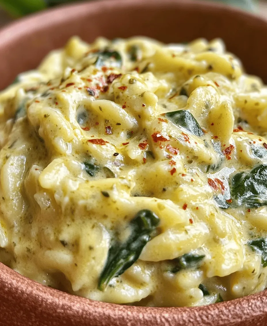 If you're searching for a dish that marries comfort with nutrition, look no further than Creamy Garlic Spinach Orzo. This delightful recipe brings together the satisfying textures of orzo pasta, the aromatic essence of garlic, and the vibrant freshness of spinach, all enveloped in a luscious cream sauce. It's not just a meal; it's an experience that tantalizes your taste buds while ensuring you get a healthy dose of vegetables.