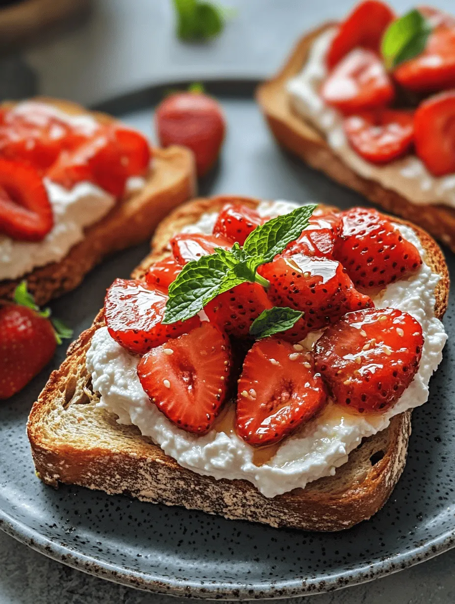 In recent years, the culinary world has witnessed a delightful trend: gourmet toast recipes that transform simple bread into an extraordinary dish. This trend is not just about slapping ingredients on a slice of bread; it's about creating an experience that invites an explosion of flavors and textures with each bite. Among the many variations of gourmet toast, the Roasted Strawberry Whipped Ricotta Toast stands out as a true crowd-pleaser.