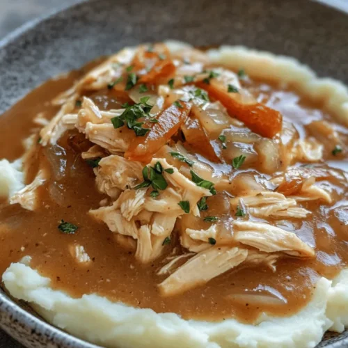 In the realm of comfort food, few dishes can rival the heartwarming delight of shredded chicken gravy served atop a mound of creamy mashed potatoes. This recipe marries tender shredded chicken with a rich, velvety gravy, creating a satisfying meal perfect for any occasion. The combination of flavors and textures in this dish offers not only a feast for the taste buds but also a sense of nostalgia and warmth that many of us associate with home-cooked meals.