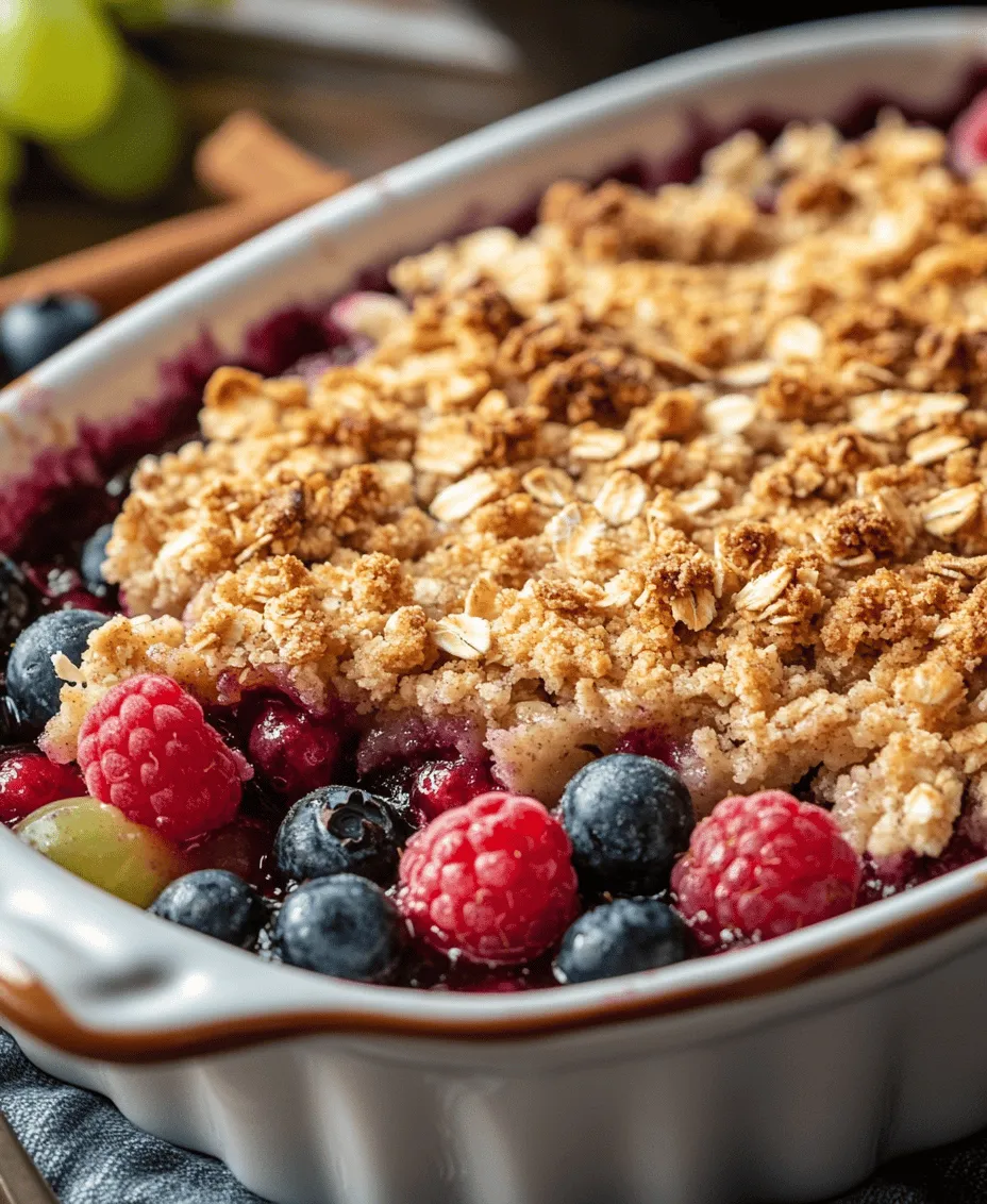 To appreciate the Grape and Berry Crumble Delight fully, it's essential to understand the star ingredients that come together to create this mouthwatering dish. Let’s delve into the fruits, sweeteners, and flavor enhancers that elevate this dessert to new heights.