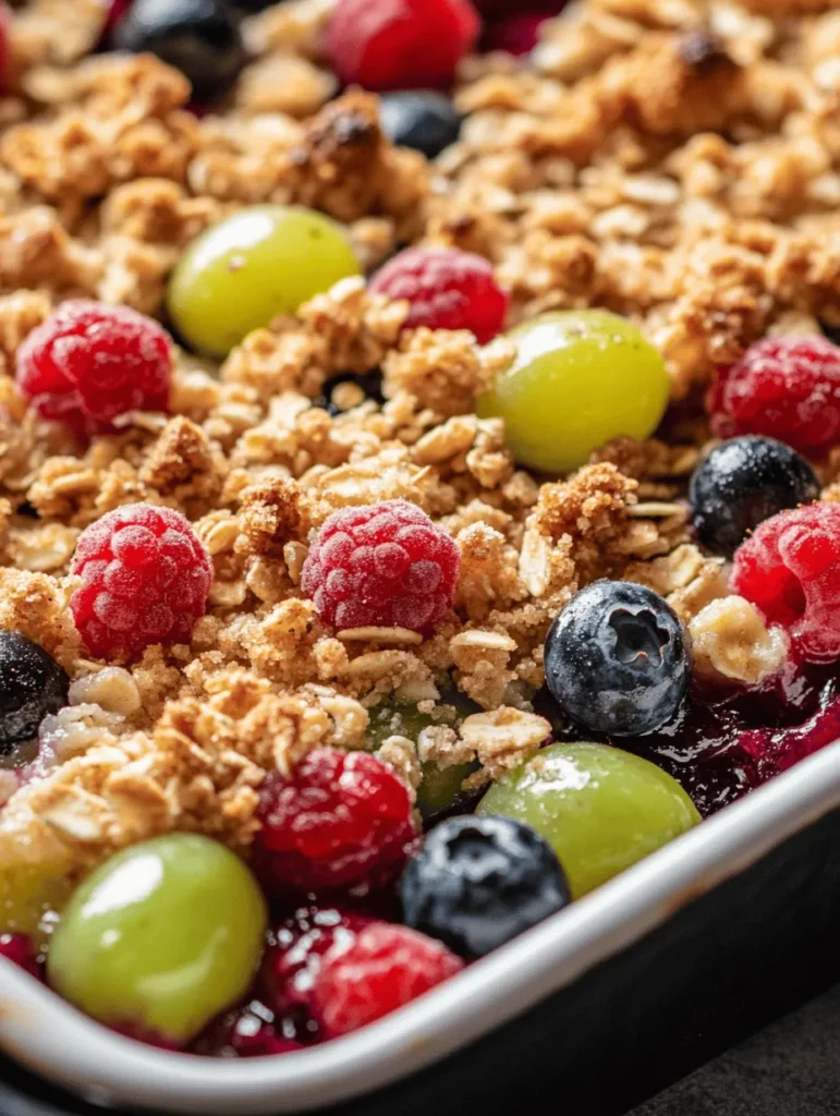 To appreciate the Grape and Berry Crumble Delight fully, it's essential to understand the star ingredients that come together to create this mouthwatering dish. Let’s delve into the fruits, sweeteners, and flavor enhancers that elevate this dessert to new heights.