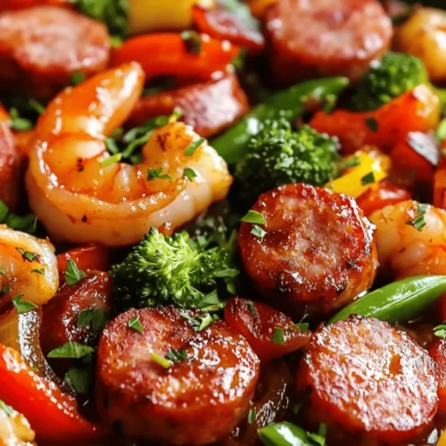 The delightful combination of flavors in Easy Honey Garlic Shrimp with Sausage and Veggies brings a quick and satisfying meal to your table. This recipe is a perfect choice for busy weeknights when you crave something delicious yet effortless to prepare. It features succulent shrimp paired with savory smoked sausage and vibrant mixed vegetables, all enveloped in a sweet and tangy honey garlic sauce that tantalizes the taste buds.