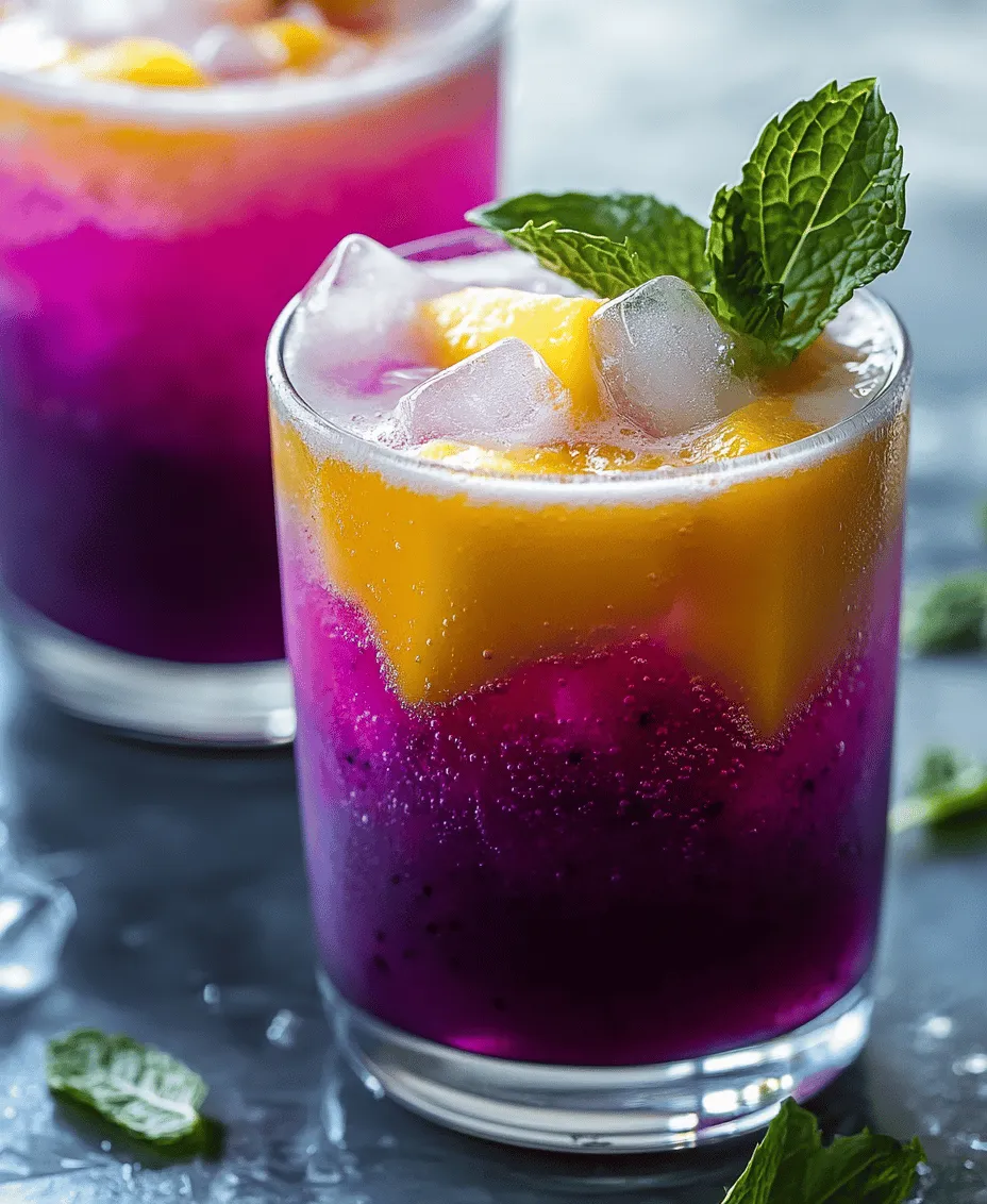 When the sun is blazing and temperatures rise, there's nothing quite like a vibrant, refreshing beverage to cool you down. Enter the Mango Dragonfruit Refresher—a tropical concoction bursting with color and flavor that transports you to a sun-soaked beach with every sip. This delightful drink is not just a feast for the eyes with its stunning pink and yellow hues, but it also serves as a delicious way to hydrate and replenish your body during hot weather.
