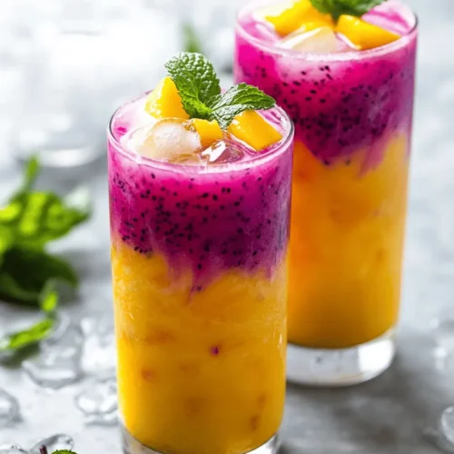 When the sun is blazing and temperatures rise, there's nothing quite like a vibrant, refreshing beverage to cool you down. Enter the Mango Dragonfruit Refresher—a tropical concoction bursting with color and flavor that transports you to a sun-soaked beach with every sip. This delightful drink is not just a feast for the eyes with its stunning pink and yellow hues, but it also serves as a delicious way to hydrate and replenish your body during hot weather.