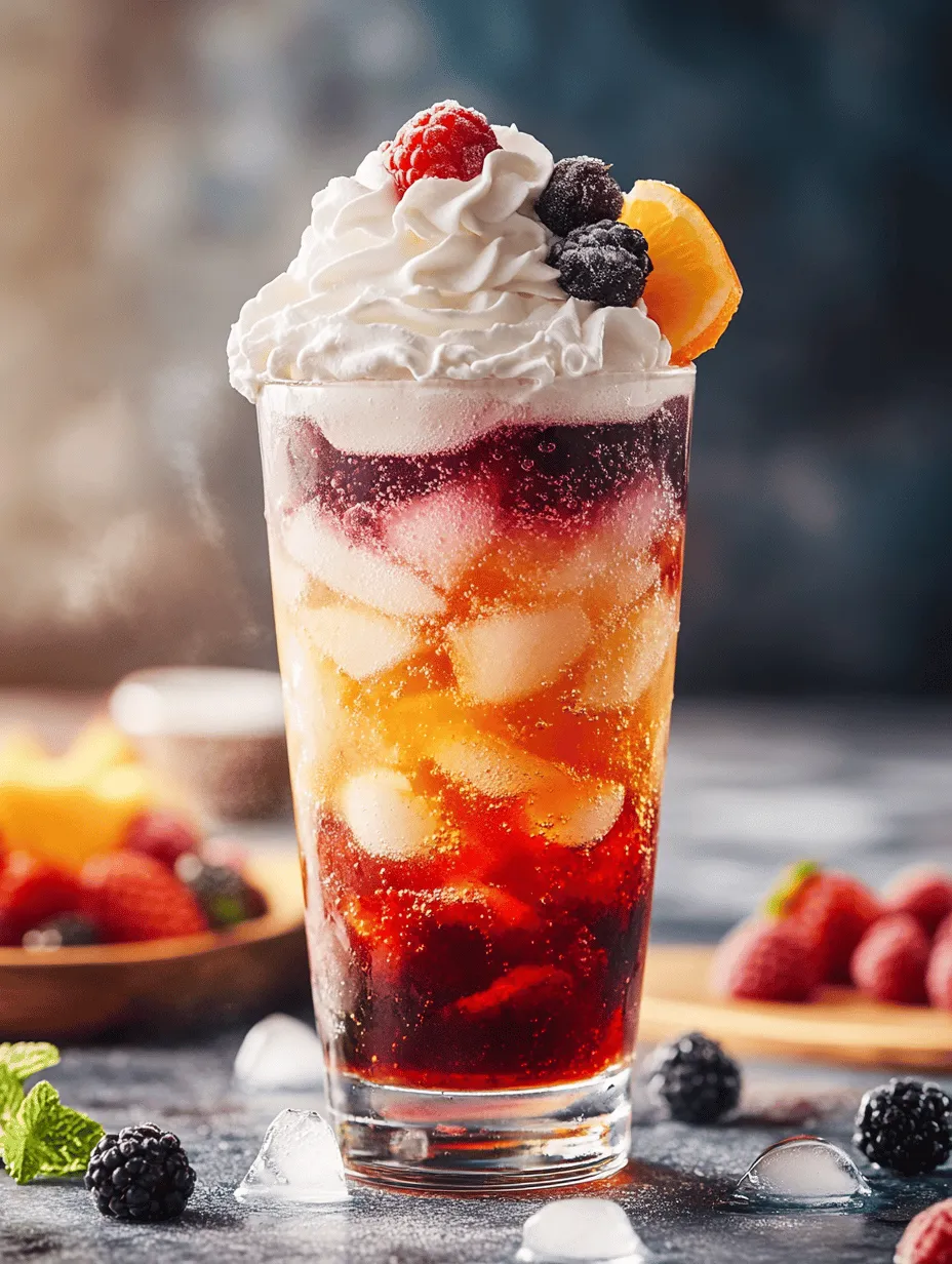 Italian Cream Soda is a delightful and effervescent drink that has captured the hearts of many with its sweet and creamy flavor. This beverage, originally hailing from Italy, combines the refreshing fizz of soda water with the rich creaminess of half-and-half or heavy cream, topped off with vibrant fruity syrups. Its appeal lies not only in its taste but also in its visual presentation, making it a favorite for summer gatherings, parties, and festive occasions. Whether you’re hosting a summer barbecue or simply looking to cool down on a hot afternoon, this drink is sure to impress your guests and elevate any gathering.
