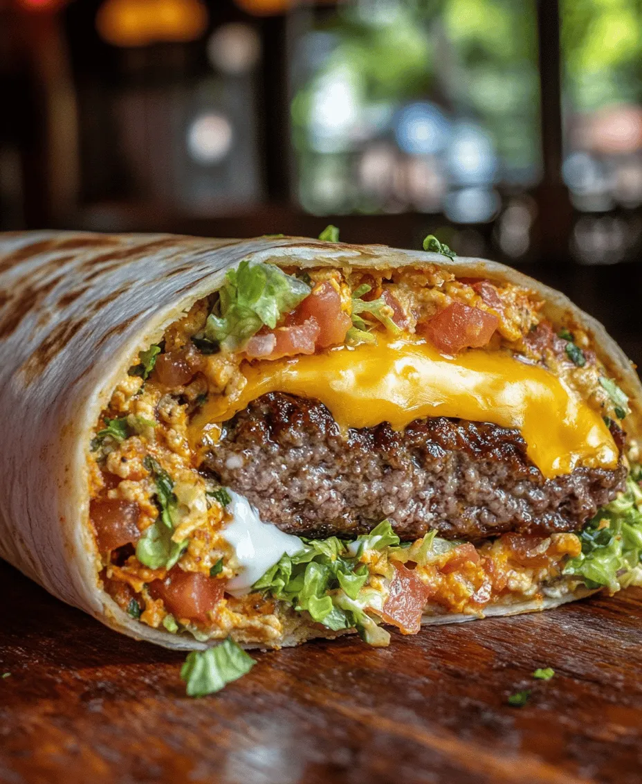 If you're a culinary enthusiast on the lookout for a delicious and satisfying meal, the Sizzling Hamburger Burrito Feast is a must-try recipe that beautifully marries the beloved flavors of burgers and burritos. This innovative dish is not only a feast for the taste buds but also a visual delight that promises to satisfy your cravings. Imagine biting into a warm, soft tortilla enveloping a juicy hamburger patty, crispy bacon, fresh vegetables, and a medley of creamy toppings. It’s comfort food at its finest, perfect for casual family dinners, weekend gatherings with friends, or even as a fun meal for game days.