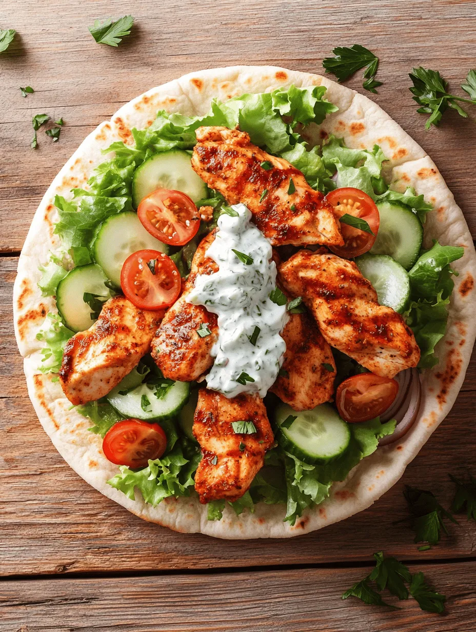 If you're in search of a meal that tantalizes the taste buds while remaining nutritious and satisfying, look no further than the Cluckin’ Delicious Chicken Pita. This recipe is not only easy to prepare but also delivers a burst of flavor with every bite. Imagine marinated chicken, grilled to perfection, nestled within warm whole wheat pitas and accompanied by an array of fresh vegetables and a creamy tzatziki sauce. Whether you're whipping up a quick dinner for the family or hosting a casual gathering with friends, this dish is guaranteed to impress with its vibrant colors and delightful flavors.