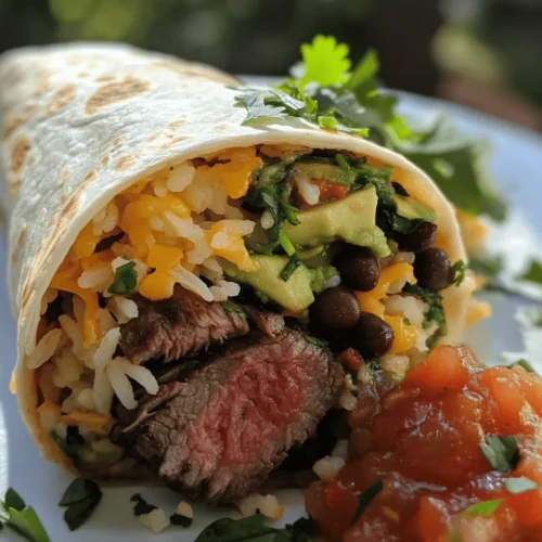 In the world of culinary delights, few dishes offer the satisfaction and comfort of a perfectly crafted steak burrito. This Burrito Bonanza recipe not only tantalizes your taste buds but also immerses you in a medley of rich flavors and textures that make this dish a perennial favorite among food enthusiasts. Imagine sinking your teeth into a warm, flour tortilla, enveloping a succulent filling of marinated flank or skirt steak, accompanied by creamy avocado, zesty cilantro lime rice, and hearty black beans. More than just a meal, this burrito is a culinary experience waiting to unfold.