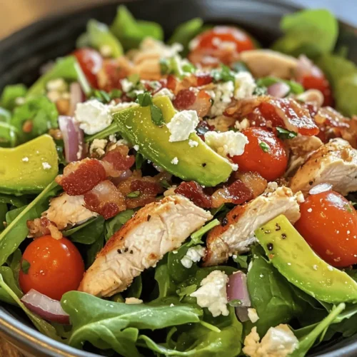 In the world of culinary delights, salads often get a bad rap for being bland or unexciting. However, the Fresh & Zesty Chicken Bacon Avocado Salad shatters that perception with its vibrant flavors and appealing textures. This dish is more than just a collection of greens; it is a harmonious blend of fresh ingredients that come together to create a wholesome meal. Perfect for lunch, dinner, or a light snack, this salad caters to health-conscious eaters and food enthusiasts alike, making it a versatile choice for any occasion.
