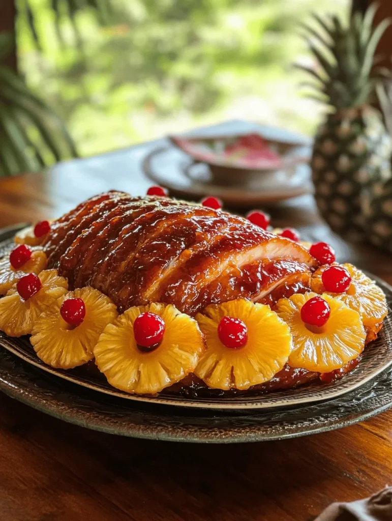 Baked Sliced Ham with Pineapple Glaze is not just a dish; it’s a centerpiece that graces the tables of festive gatherings and special occasions. The tradition of serving ham during holidays has deep roots, often symbolizing prosperity and celebration. With its succulent slices glazed to perfection, this recipe offers a delightful combination of savory and sweet, making it a perennial favorite for families and friends alike.