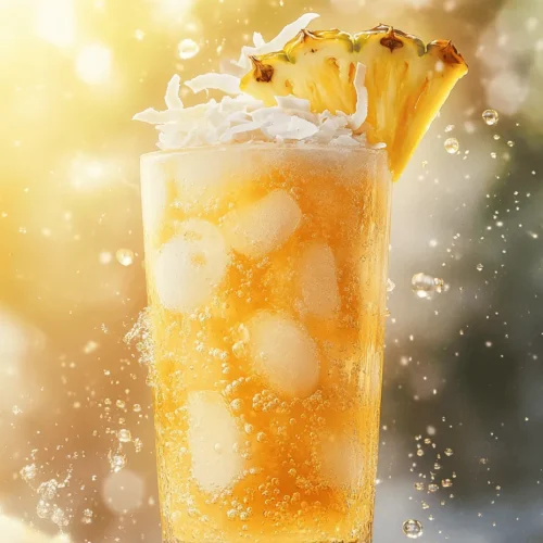 The Pineapple Coconut Italian Soda is a symphony of flavors that embodies the essence of tropical bliss. Pineapple, with its tangy sweetness, complements the creamy and rich notes of coconut. Together, they create a harmonious blend that tantalizes your taste buds and evokes feelings of warmth and relaxation. This unique flavor profile makes the drink not only enjoyable but also reminiscent of summer vacations or beachside getaways, making it an ideal refreshment for various occasions.