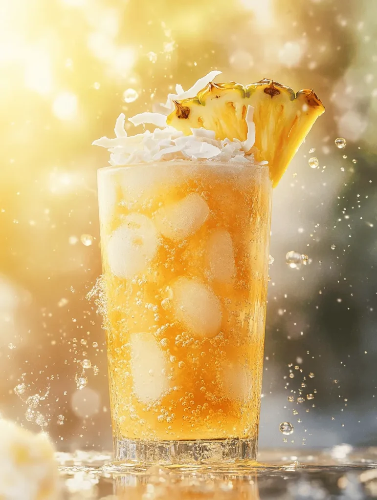 The Pineapple Coconut Italian Soda is a symphony of flavors that embodies the essence of tropical bliss. Pineapple, with its tangy sweetness, complements the creamy and rich notes of coconut. Together, they create a harmonious blend that tantalizes your taste buds and evokes feelings of warmth and relaxation. This unique flavor profile makes the drink not only enjoyable but also reminiscent of summer vacations or beachside getaways, making it an ideal refreshment for various occasions.