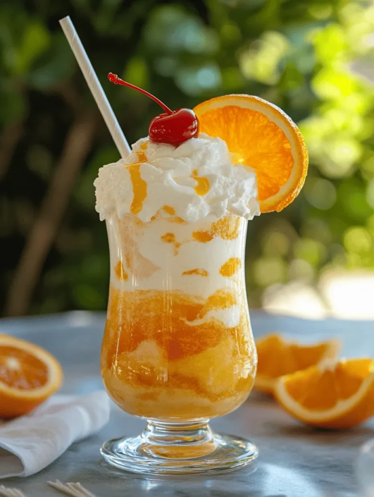 In the sweltering heat of summer, few treats can evoke the joy and nostalgia of childhood quite like a classic Orange Float. This delightful concoction, a harmonious blend of tangy orange soda and creamy vanilla ice cream, offers a refreshing escape from the summer sun. The moment you take a sip, you are transported back to carefree days spent playing outside, laughter echoing in the air, and the sweet taste of summer lingering on your lips. Whether enjoyed at a backyard barbecue, a family gathering, or simply on a lazy afternoon, Orange Floats are the quintessential summer treat that brings happiness with every sip.