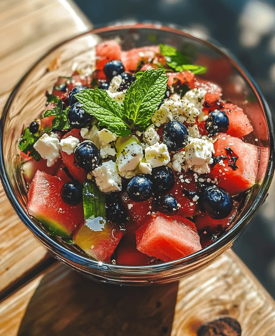 To truly appreciate the Watermelon Feta Salad with Blueberries, it's essential to understand the role of each ingredient in this delicious creation. Each component not only contributes to the overall flavor profile but also offers unique health benefits that make this salad a nutritious choice.