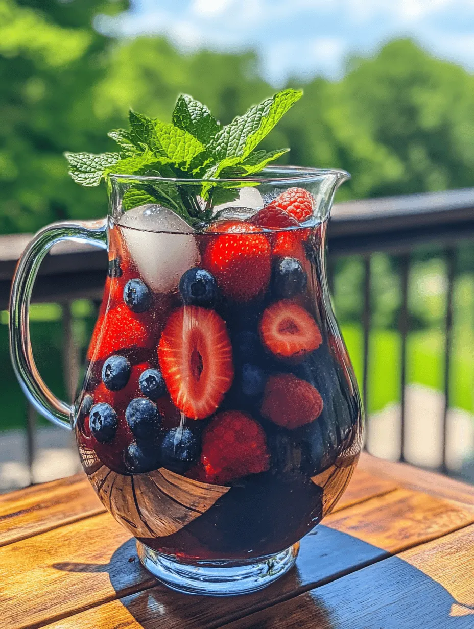 Sangria is more than just a beverage; it’s a vibrant celebration in a glass, perfect for gatherings and festive occasions. This traditional Spanish drink is renowned for its refreshing taste, versatility, and the ability to bring people together. As the summer sun graces us with longer days, the Sparkling Red White Blue Sangria emerges as a quintessential choice for barbecues, Independence Day celebrations, and any festive moment that calls for a touch of color and cheer.