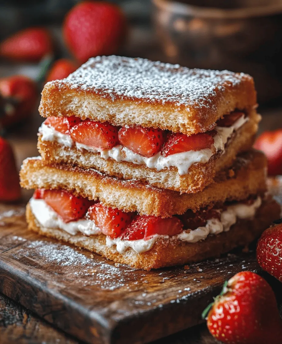 Fried Strawberry Cheesecake Sandwiches are an innovative twist on two beloved classics: cheesecake and sandwiches. This delightful dessert combines the rich, creamy goodness of traditional cheesecake with the comforting familiarity of a sandwich, all wrapped in a crispy, golden coating that is sure to tantalize your taste buds. Imagine biting into a warm, gooey filling of sweetened cream cheese and fresh strawberries, enveloped by the satisfying crunch of fried bread. Whether you're looking to impress guests at a special occasion or simply seeking to satisfy a sweet craving, this recipe offers a perfect fusion of flavors and textures that will leave everyone wanting more.