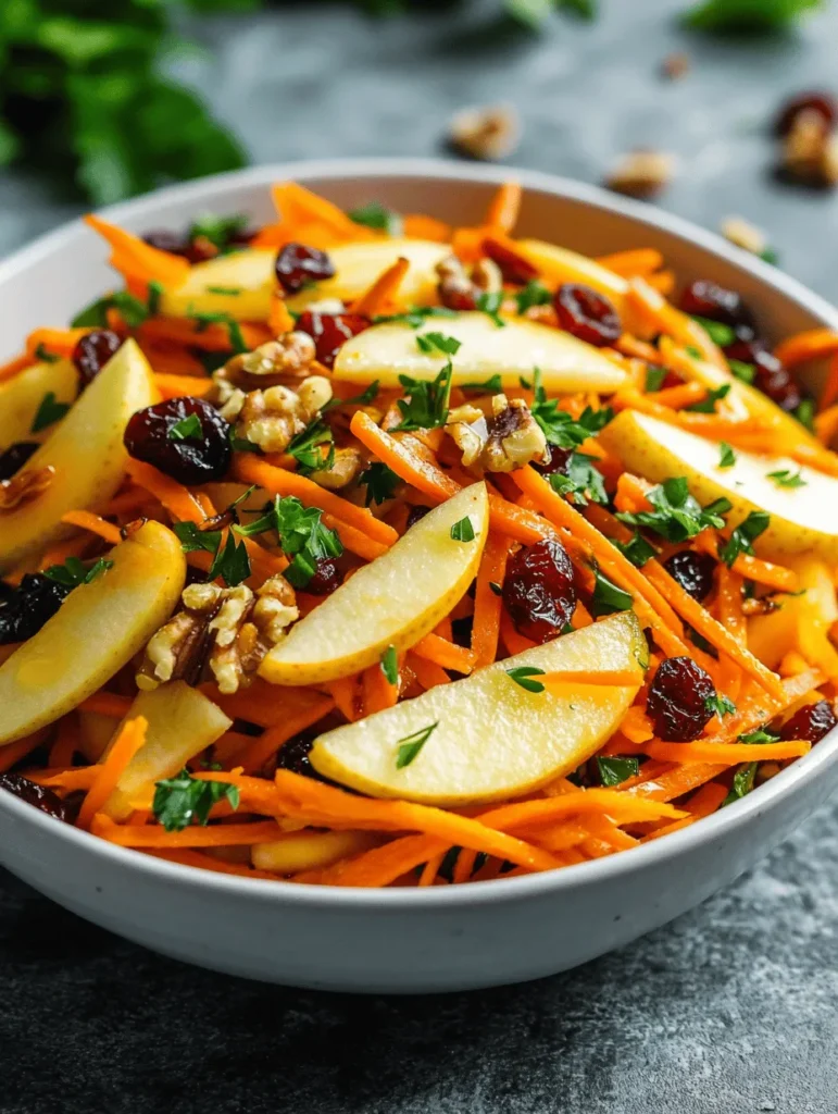 In the world of culinary delights, fresh salads hold a special place as vibrant, nutritious, and versatile dishes that can brighten any meal. Whether served as a light lunch, a side dish at dinner, or a refreshing addition to a picnic, salads are more than just a collection of greens; they are a canvas for creativity and flavor. Among the myriad of salad options, the Refreshing Apple Cranberry Carrot Salad stands out as an irresistible choice, combining sweet, tart, and crunchy elements in every bite. This delightful salad not only pleases the palate but also offers a wealth of health benefits, making it an excellent addition to a balanced diet.