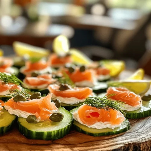 If you’re searching for a vibrant and healthy appetizer that dazzles both the eyes and the palate, look no further than Cucumber Smoked Salmon Bites. This delightful dish combines fresh, crunchy cucumbers with rich, savory smoked salmon, creating a perfect harmony of flavors and textures. Not only are these bites visually stunning, but they also pack a nutritional punch, making them an ideal choice for health-conscious diners or anyone looking to impress guests at their next gathering.