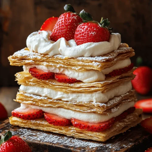 Mille-Feuille, a classic French pastry that has enchanted dessert lovers for centuries, is also affectionately known as the Napoleon. This elegant treat is renowned for its delicate layers that meld together to create a harmonious balance of flaky pastry and rich, smooth pastry cream. The allure of homemade desserts lies not only in their flavors but also in the joy of crafting them with your own hands. This Mille-Feuille recipe empowers bakers of all levels, allowing them to impress family and friends with a stunning dessert that is perfect for any occasion, from celebratory gatherings to intimate dinners.