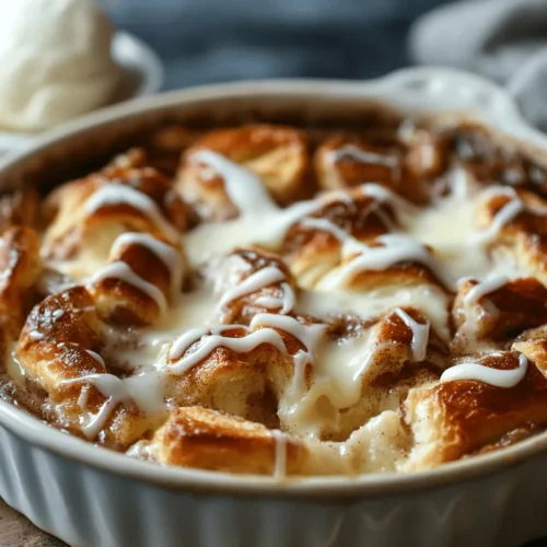 Bread pudding has long been cherished as a comforting dessert, a delightful way to use up stale bread while creating something warm and satisfying. Its appeal lies not only in its rich, custard-like texture but also in its versatility; bread pudding can be customized to suit any palate with various ingredients. Today, we are taking a beloved classic and giving it an exciting twist by incorporating the sweet, spiced goodness of cinnamon rolls.
