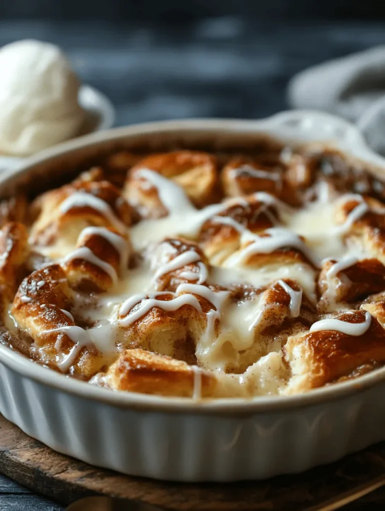 Bread pudding has long been cherished as a comforting dessert, a delightful way to use up stale bread while creating something warm and satisfying. Its appeal lies not only in its rich, custard-like texture but also in its versatility; bread pudding can be customized to suit any palate with various ingredients. Today, we are taking a beloved classic and giving it an exciting twist by incorporating the sweet, spiced goodness of cinnamon rolls.
