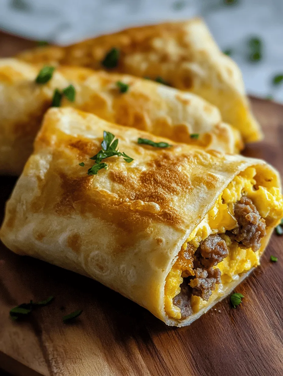 Breakfast is often dubbed the most important meal of the day, and for good reason. A hearty breakfast can set a positive tone for the rest of the day, providing the necessary energy and nutrients to fuel your morning activities. The Breakfast Roll-Up Wonders: Sausage, Egg, and Cheese Delight is an easy-to-make, delicious option that brings together savory breakfast sausage, fluffy scrambled eggs, and gooey cheese all wrapped in a warm tortilla. This delightful fusion of flavors not only satisfies the morning appetite but also presents a wholesome choice that can be enjoyed on-the-go.
