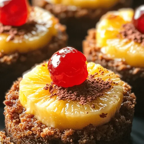 Indulging in a sweet treat doesn't have to be a complex affair. Enter Mini Pineapple Upside-Down Cheesecakes, a delightful fusion of creamy cheesecake and the tropical sweetness of pineapple. This dessert not only tantalizes your taste buds but also adds a stunning visual appeal to any gathering. Imagine serving individual portions of this beloved dessert, where the rich, velvety cheesecake meets the caramelized, juicy pineapple, all beautifully presented in a mini form. Whether you’re hosting a summer barbecue, celebrating a special occasion, or simply treating yourself, these mini cheesecakes are sure to impress.