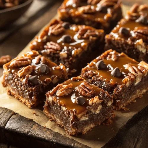 If you have a sweet tooth and a penchant for indulgent treats, the Decadent Turtle Bars are a must-try. These delightful dessert bars beautifully encapsulate the essence of turtles, that classic candy confection adored by many. Named after their resemblance to the shell of a turtle, these bars combine rich chocolate, luscious caramel, and crunchy nuts, creating a dessert that is as visually enticing as it is delicious.