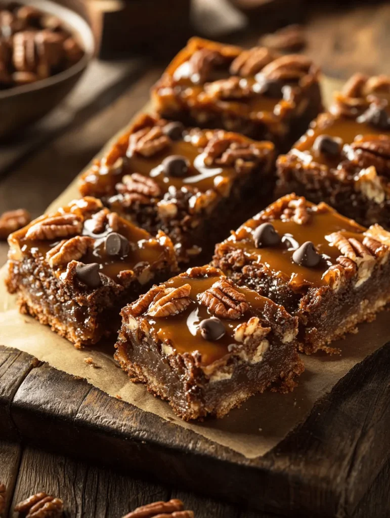 If you have a sweet tooth and a penchant for indulgent treats, the Decadent Turtle Bars are a must-try. These delightful dessert bars beautifully encapsulate the essence of turtles, that classic candy confection adored by many. Named after their resemblance to the shell of a turtle, these bars combine rich chocolate, luscious caramel, and crunchy nuts, creating a dessert that is as visually enticing as it is delicious.