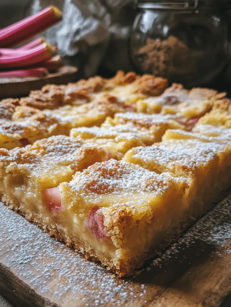Rhubarb is a perennial vegetable often mistaken for fruit due to its culinary applications. Its tartness is what sets it apart; it has a sharp, tangy flavor that can be both invigorating and refreshing. This tartness makes rhubarb an ideal companion for sweeter ingredients, allowing it to shine in desserts like pies, crumbles, and, of course, custard bars.