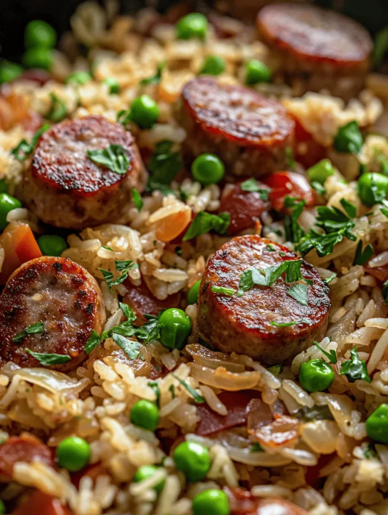 In today’s fast-paced world, finding time to cook a wholesome meal can feel like an uphill battle. With busy schedules and countless responsibilities, many people seek quick and easy solutions that don’t skimp on flavor or nutrition. Enter the Sizzling Sausage & Rice Skillet, a delightful one-pan dish that unites convenience with comfort food. This recipe is not only straightforward to prepare, but it also packs a punch when it comes to taste, making it a perfect choice for a weeknight dinner or a weekend gathering.