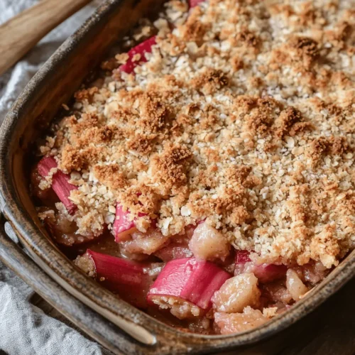 If you’re looking for a dessert that perfectly balances sweet and tart flavors, look no further than the delightful Coconut Rhubarb Crunch. This unique treat combines the tangy bite of fresh rhubarb with the rich, creamy texture of coconut, resulting in a dessert that is both refreshing and satisfying. The crunchy topping adds a delightful texture that contrasts beautifully with the soft, juicy filling. This recipe is not just a feast for the taste buds; it’s also a celebration of seasonal ingredients and the joy of home baking.