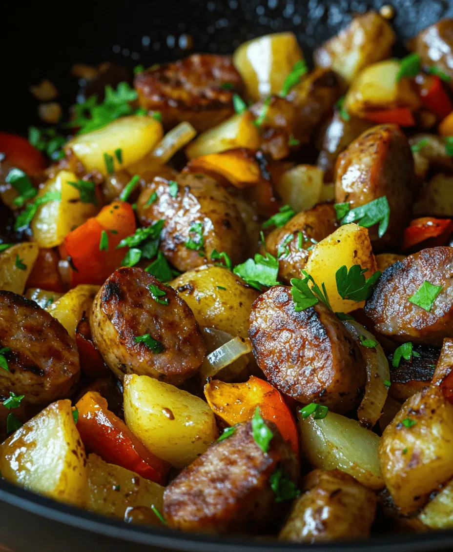 Welcome to a culinary adventure that brings together comfort, flavor, and convenience in one delightful dish: Sizzling Sausage & Potato Paradise. This recipe is a celebration of hearty ingredients and vibrant flavors, expertly combined to create a satisfying meal that the whole family will love. The beauty of this dish lies not only in its deliciousness but also in its simplicity; it’s prepared in a single skillet, making cleanup a breeze for busy families and individuals.